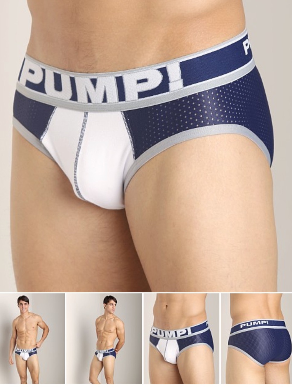 PUMP! Men's Navy & White Briefs